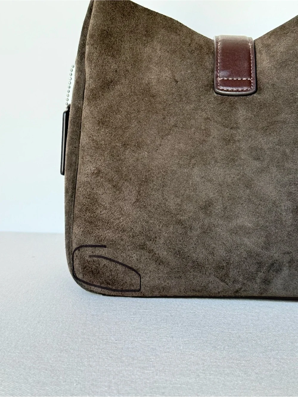 NWT Coach Hadley Convertible Shoulder Crossbody Bag Suede Espresso Brown Styled